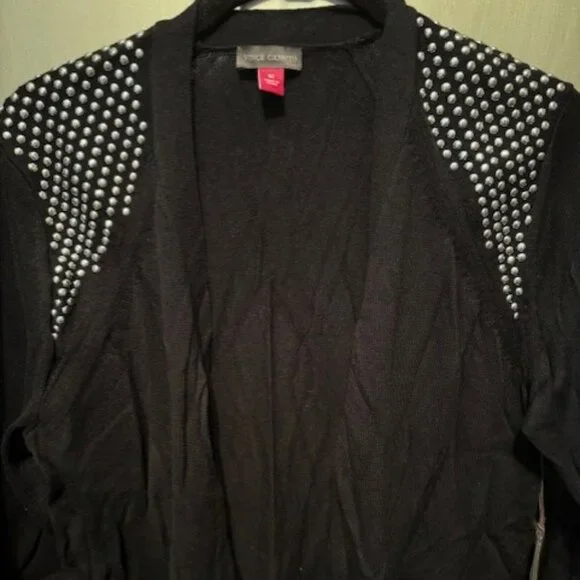 Studded Shoulder Open Front Cardigan - NWT - Picture 7 of 16